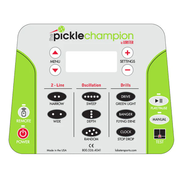 Lobster Pickleballmaskin Champion 20-funktionsfjärrkontroll Bollmaskin