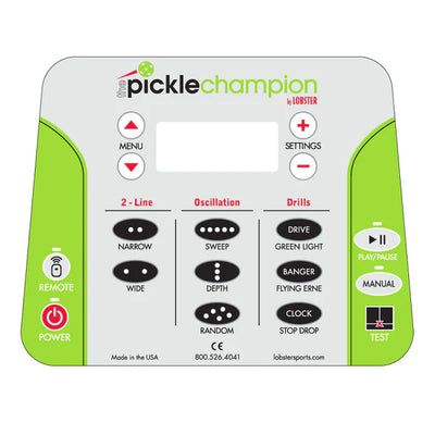 Lobster Pickleballmaskin Champion 20-funktionsfjärrkontroll Bollmaskin